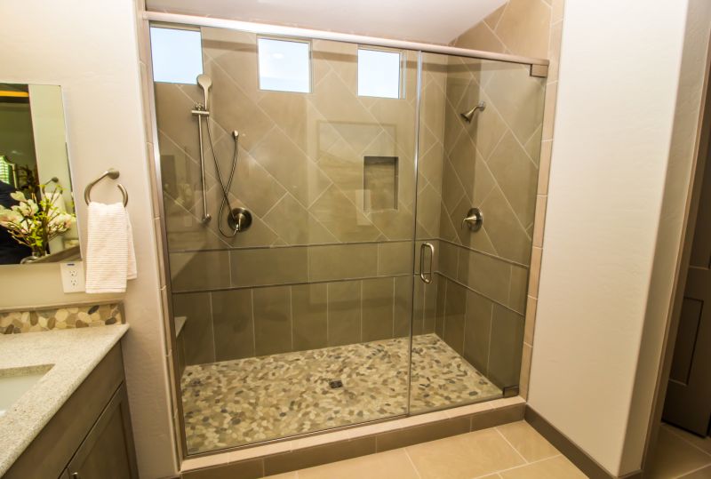 Shower with Backlit Niches